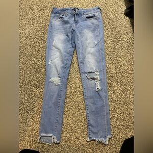 American Eagle Outfitters Light Blue Distressed Skinny Jeans